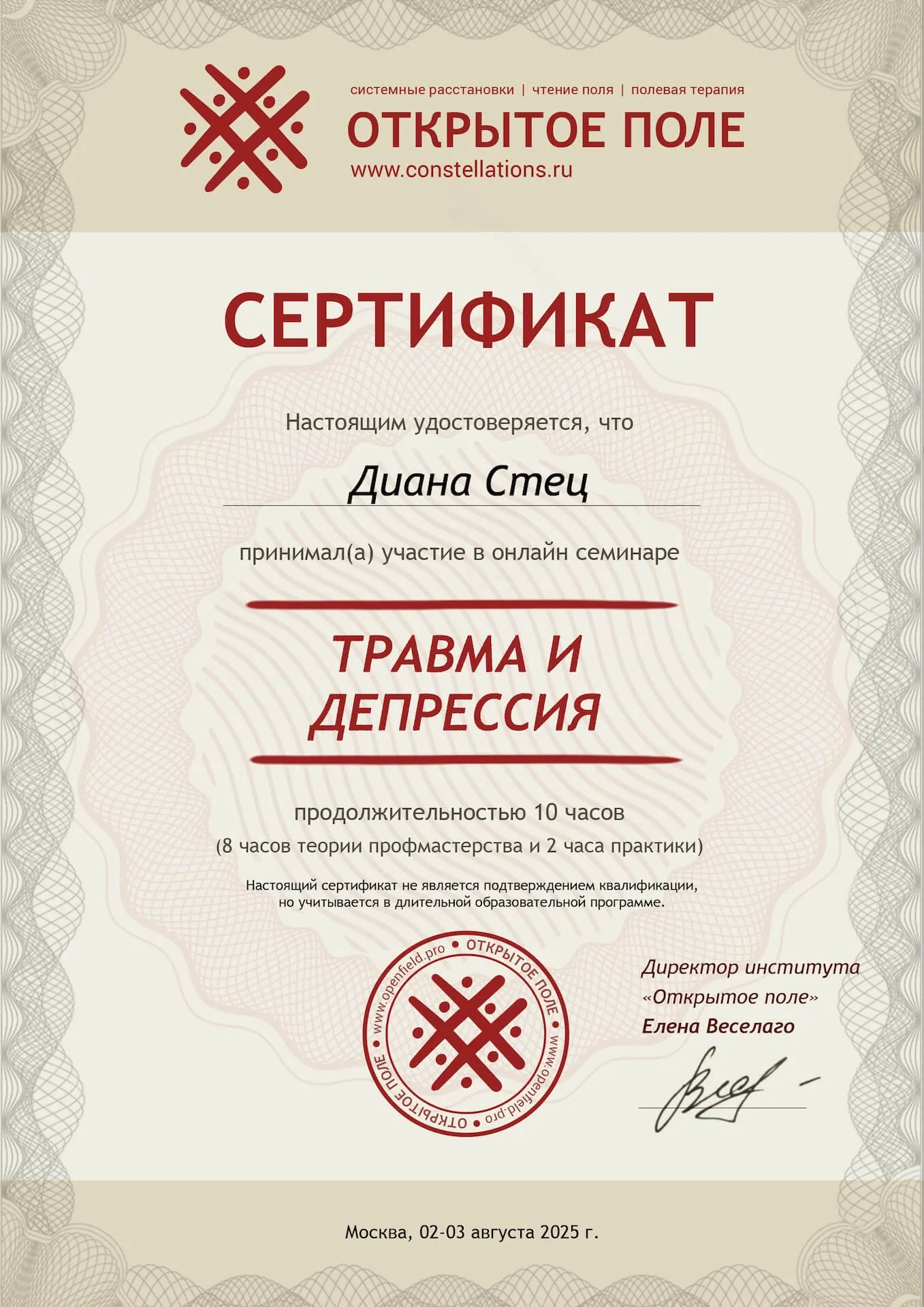 Открытое поле — Психотерапия травмы и депрессивных состояний